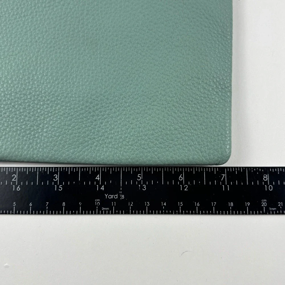 New Fossil Wristlet Clutch Womens Large Sage Green Leather Pouch Zipper Bag